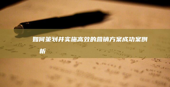 如何策划并实施高效的营销方案：成功案例分析